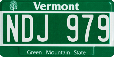 VT license plate NDJ979
