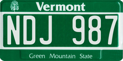 VT license plate NDJ987