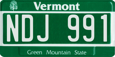 VT license plate NDJ991