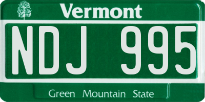 VT license plate NDJ995