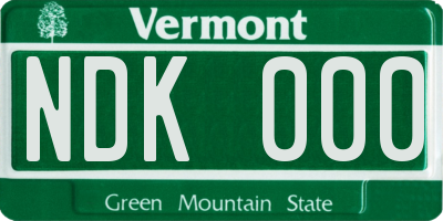 VT license plate NDK000