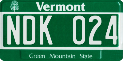 VT license plate NDK024