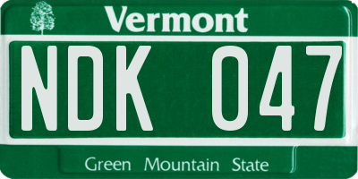 VT license plate NDK047
