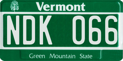 VT license plate NDK066