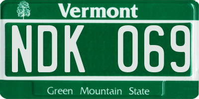 VT license plate NDK069
