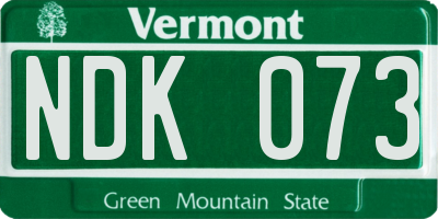 VT license plate NDK073