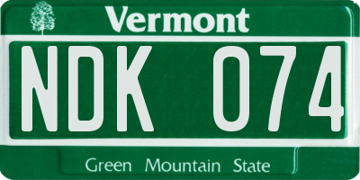 VT license plate NDK074