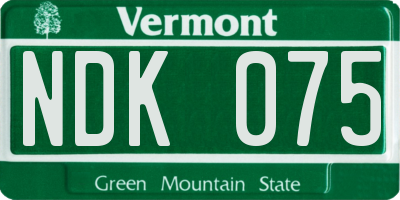 VT license plate NDK075