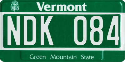 VT license plate NDK084