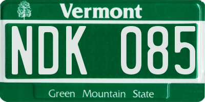 VT license plate NDK085