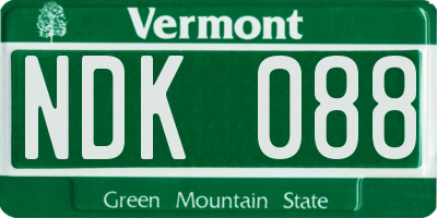VT license plate NDK088