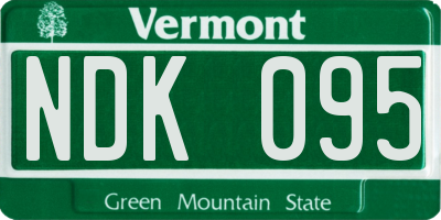 VT license plate NDK095