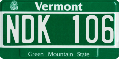 VT license plate NDK106