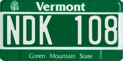 VT license plate NDK108
