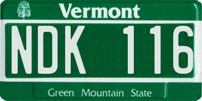 VT license plate NDK116
