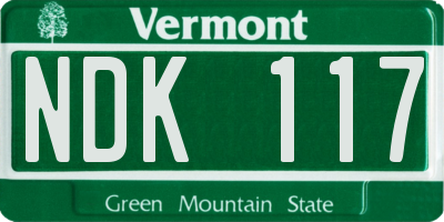 VT license plate NDK117