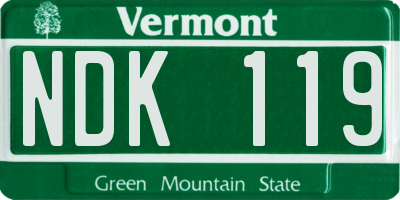 VT license plate NDK119