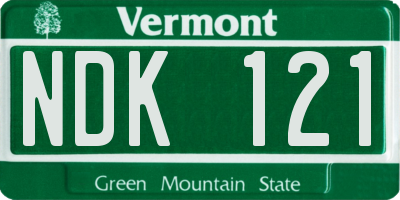 VT license plate NDK121