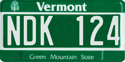 VT license plate NDK124