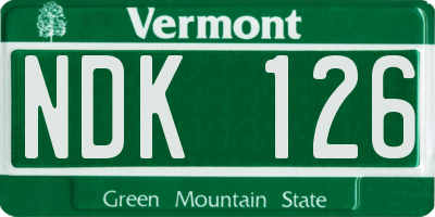 VT license plate NDK126