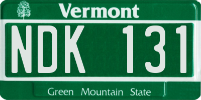VT license plate NDK131