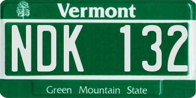 VT license plate NDK132