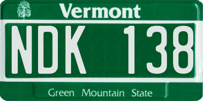 VT license plate NDK138