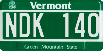 VT license plate NDK140