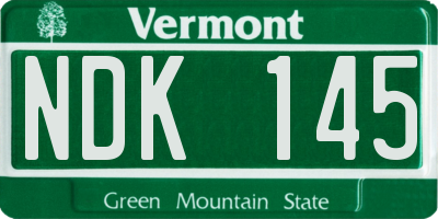 VT license plate NDK145