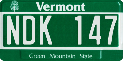 VT license plate NDK147