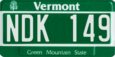 VT license plate NDK149