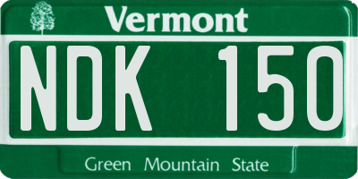 VT license plate NDK150