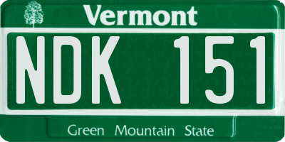 VT license plate NDK151