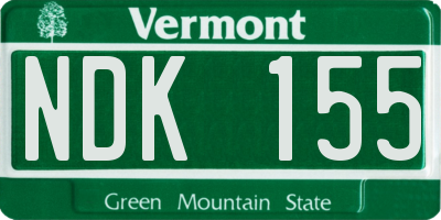 VT license plate NDK155