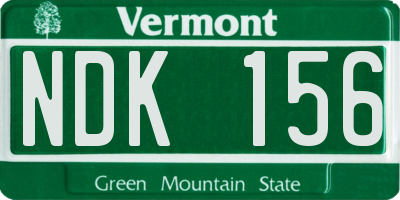 VT license plate NDK156