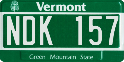 VT license plate NDK157