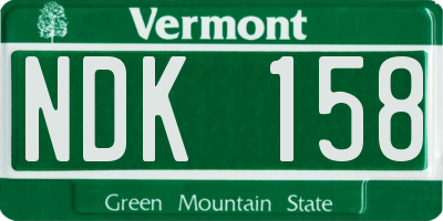VT license plate NDK158