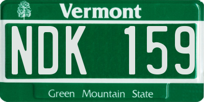 VT license plate NDK159