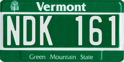 VT license plate NDK161