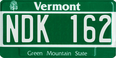 VT license plate NDK162