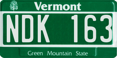VT license plate NDK163