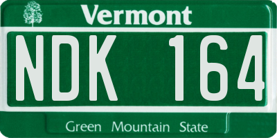 VT license plate NDK164