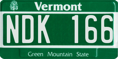 VT license plate NDK166