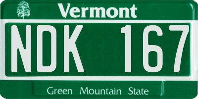 VT license plate NDK167