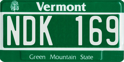 VT license plate NDK169
