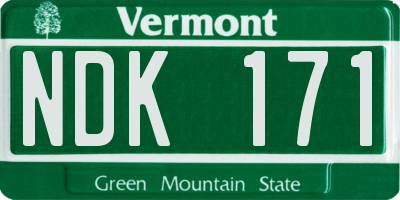 VT license plate NDK171