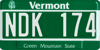 VT license plate NDK174