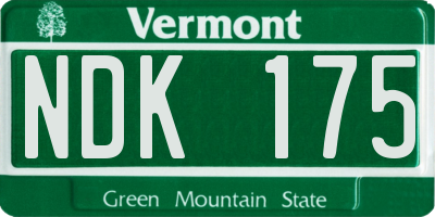 VT license plate NDK175