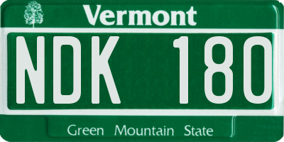 VT license plate NDK180