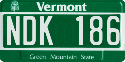 VT license plate NDK186
